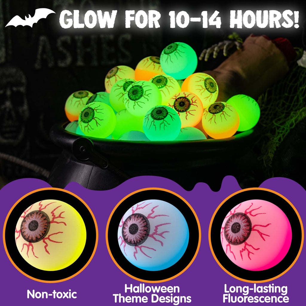 Joyfy 36 Pcs Halloween Bouncy Balls, Glow in The Dark Bouncy Balls Halloween Toys for Kids, for Trick or Treaters, Halloween Goodies, Halloween Party Favors