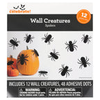 Paper Spider Wall Creatures Decoration, Black, 12 Pieces, Halloween by Way To Celebrate