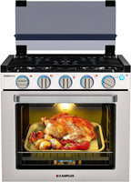 Liquefied Petroleum Gas Stove Oven Combo, 21 in High, 3 Burners, 1.8 cu ft
