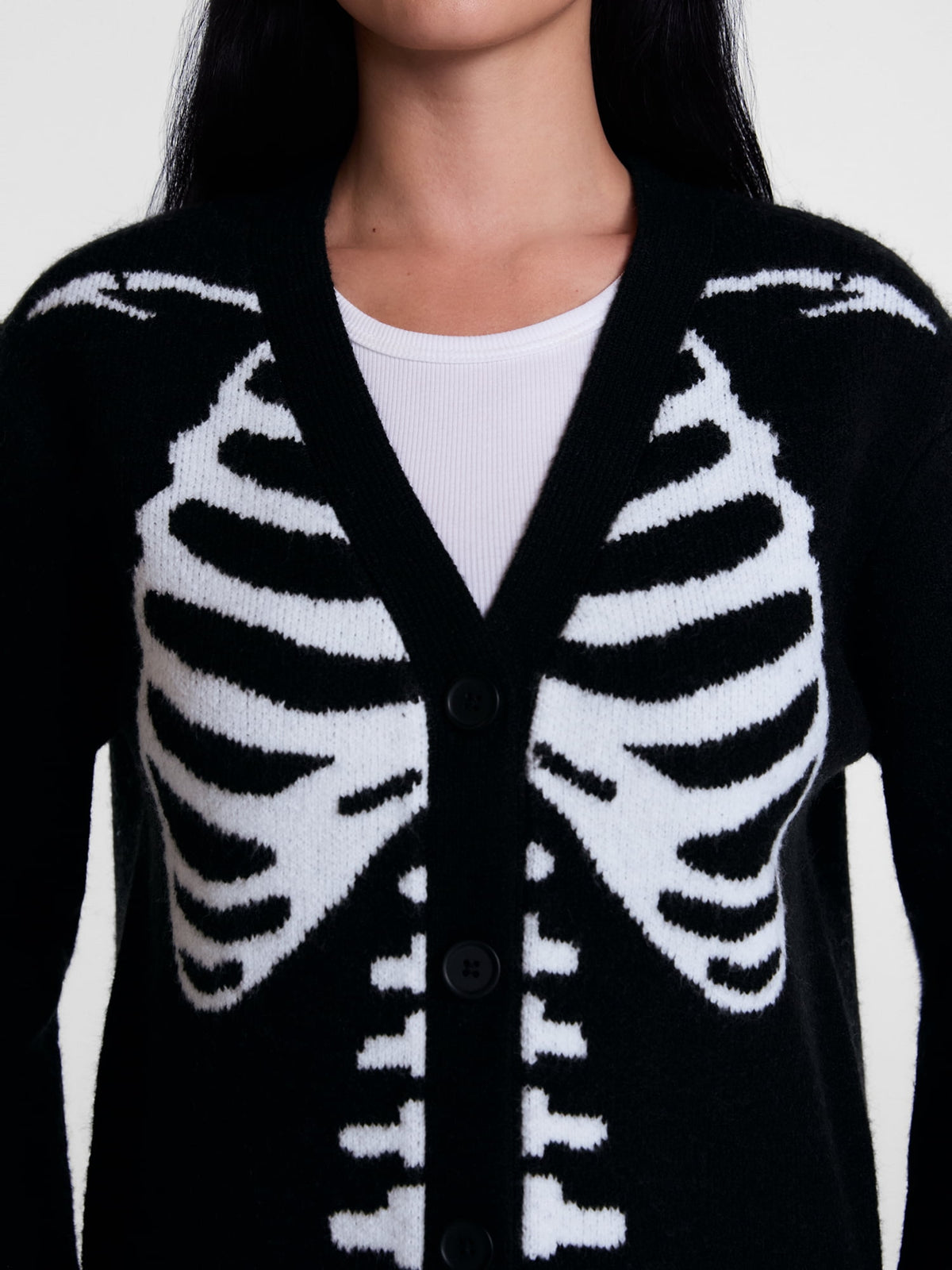 Women's Halloween Skeleton Graphic Cardigan Sweater from Way to Celebrate, Sizes S-4X