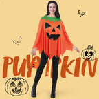 Joyfy Women Pumpkin Poncho Costume Adult, Pumpkin Costume Halloween Costumes for Women Fancy Dress Cosplay