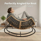 SWITTE Outdoor Rocking Chair - Oversized Wicker Papasan Egg Chair