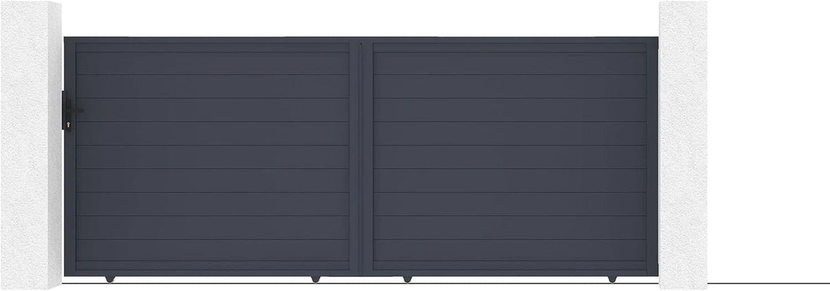 Casanoov Aluminium Folding Driveway Gate 4m x 160cm Grey - KIT-000024