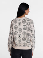 Ghost Frame Women's Halloween Graphic Crew Pullover Sweatshirt
