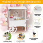 GDLF Candy Cart With Wheels And Storage Cabinet - 68.5 in