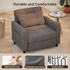 3-in-1 Convertible Pullout Sleeper Chair Bed - 75in x 26in x 17in