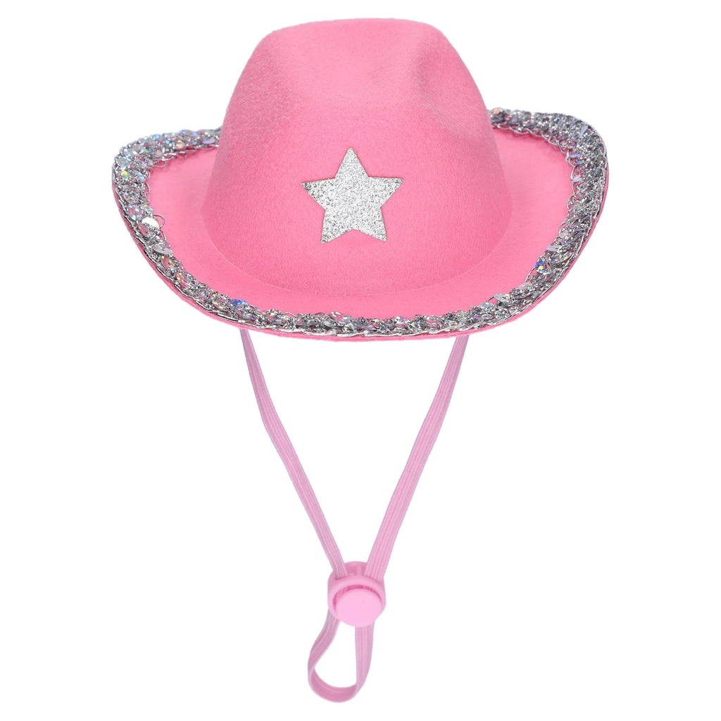 Vibrant Life Halloween Cowboy Hat Costume for Dogs and Cats, Pink