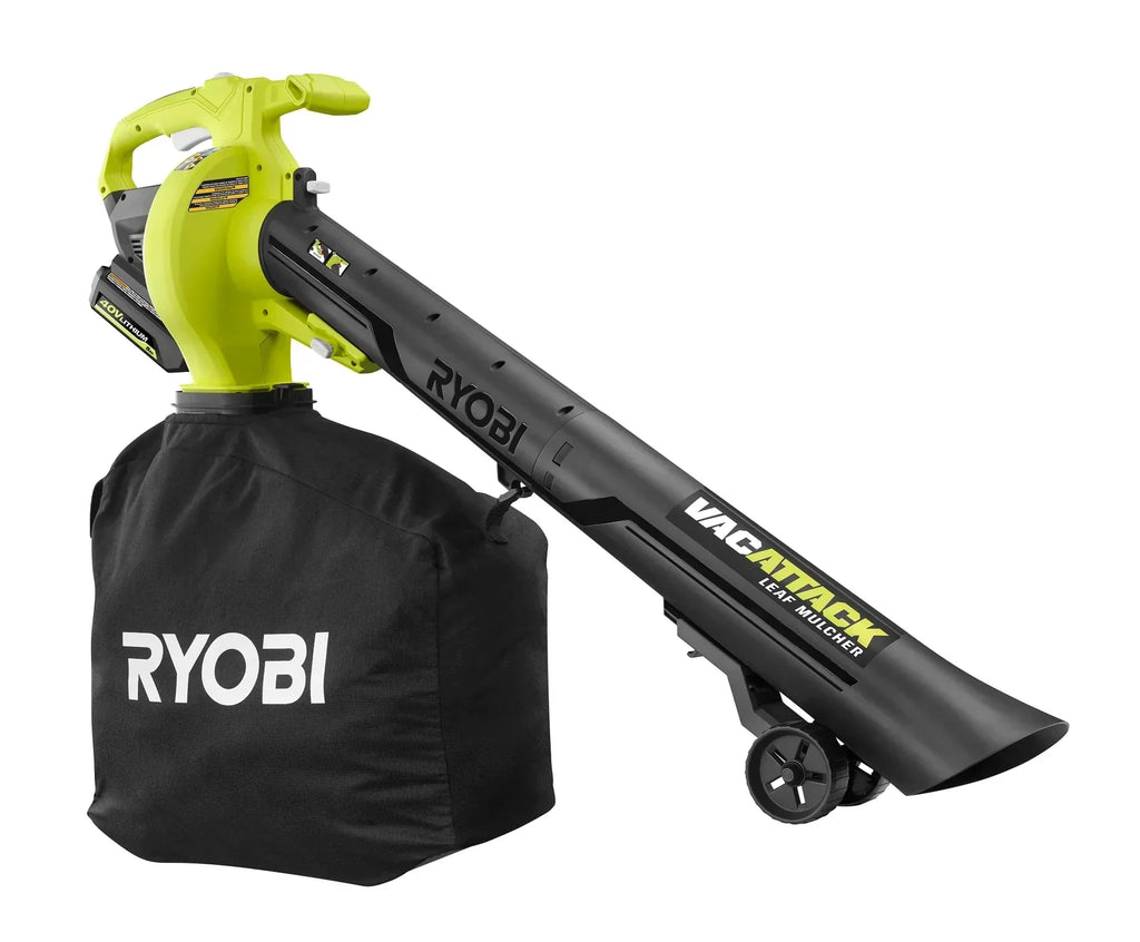 RYOBI 40V VAC ATTACK Leaf Vacuum/Mulcher Kit - (2) 40V 5.0 Ah Batteries