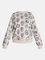 Ghost Frame Women's Halloween Graphic Crew Pullover Sweatshirt