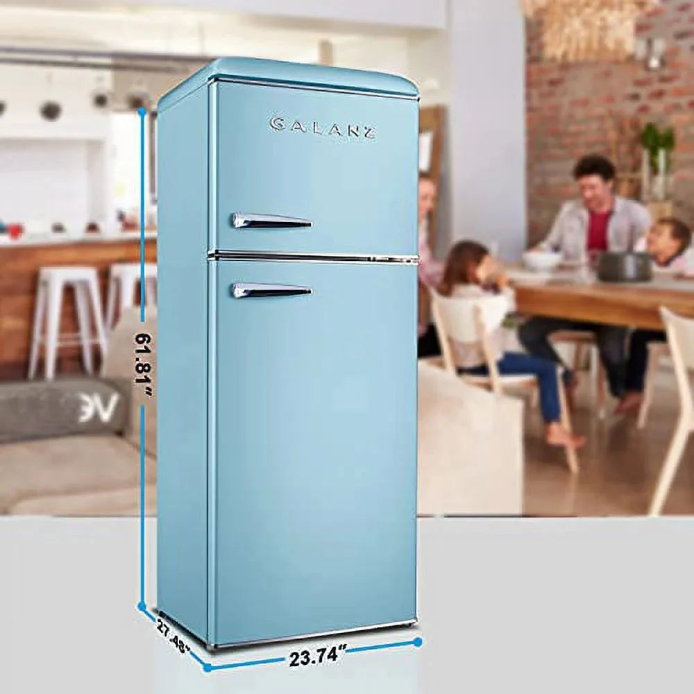 Galanz Top Mount Refrigerator 10.0 Cu Ft Blue 23.74 x 27.48 x 61.81 in - GLR10TBEEFR