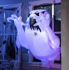 Joyfy 4.5 FT Halloween Inflatable Decorations Outdoor Scary Flying Ghost Broke Out from Window with Built-in LED Blow Up Inflatable for Window Decoration Yard Garden Lawn Decor