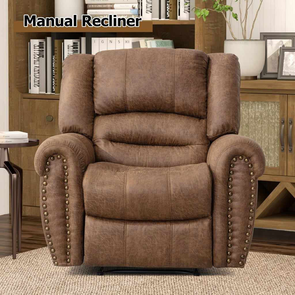 CANMOV Manual Recliner Chair, Nut Brown