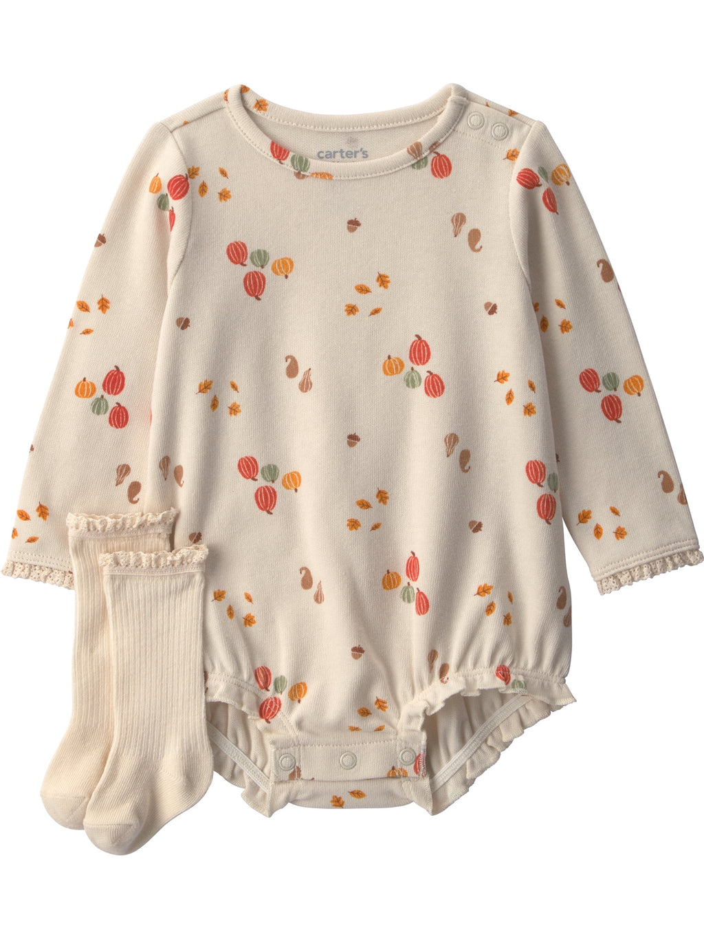 Carter's Child of Mine Baby Girl Bubble Romper and Sock Set, 2-Piece, Sizes 0/3-24 Months