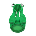Winter Warm Plush Dog Coat Hoodie, Pet Halloween Frog Cosplay Costume for Small Dogs