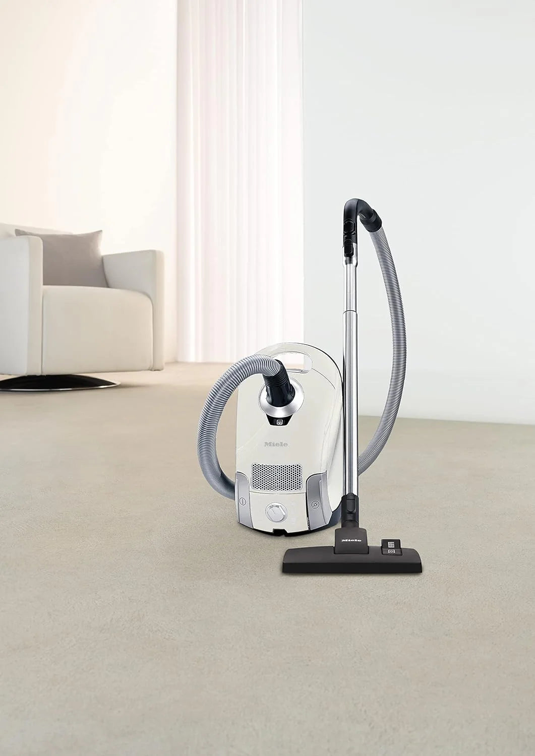 Miele Compact C1 Pure Suction Canister Vacuum Cleaner, Lotus White - Compact C1