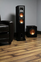 12-Inch Powered Home Theater Subwoofer, 400W Digital Power, Front-Firing Copper-Spun Driver - Black