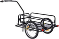 Aosom Foldable Bike Cargo Trailer, 80 lbs Capacity, 16 inch Wheels, Black - With Hitch