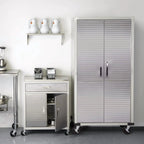 Seville Classics UltraHD Rolling Storage Cabinet, Granite, 36in W x 18in D x 72in H