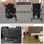 Bestpet Pet Stroller, 3 Wheels Travel Folding Carrier - T13