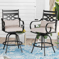 Sophia & William 2 Piece Patio Swivel Bar Stools With Cushions