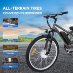 26 Inch Adult 3 Wheel Electric Tricycle With Basket, Fat Tires, 7 Speeds, 350W Motor, 36V 10Ah Battery - BICYCLE
