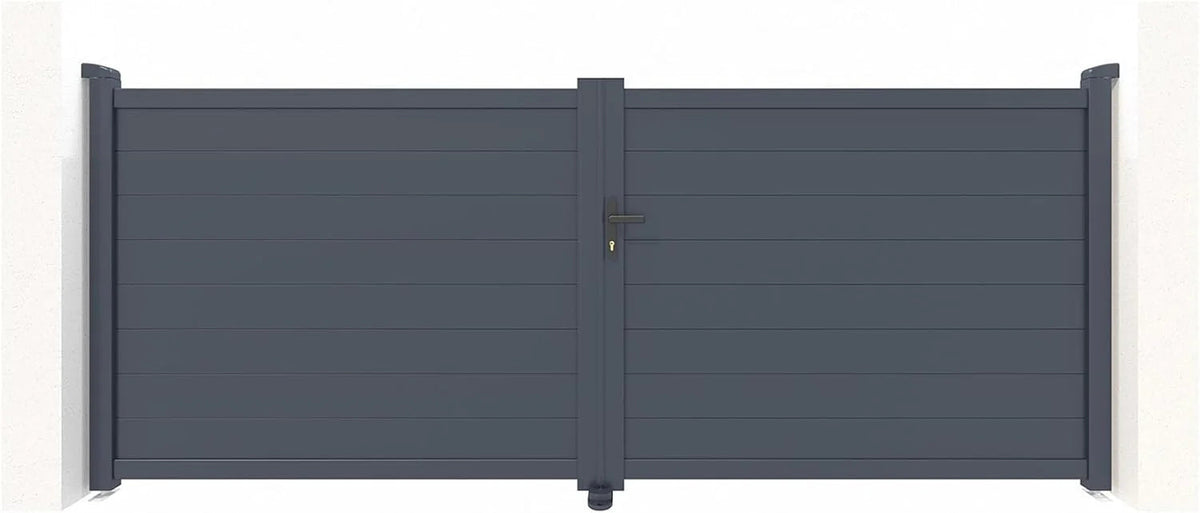 Casanoov Aluminium Folding Driveway Gate 4m x 160cm Grey - KIT-000024