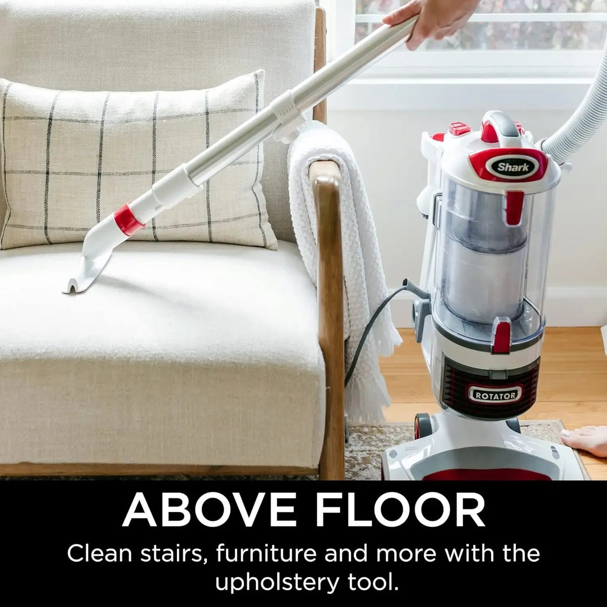 Shark Rotator Professional Lift-Away Upright Vacuum With HEPA Filter, White/Red - NV501