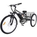 26 Inch Adult 3 Wheel Electric Tricycle With Basket, Fat Tires, 7 Speeds, 350W Motor, 36V 10Ah Battery - BICYCLE