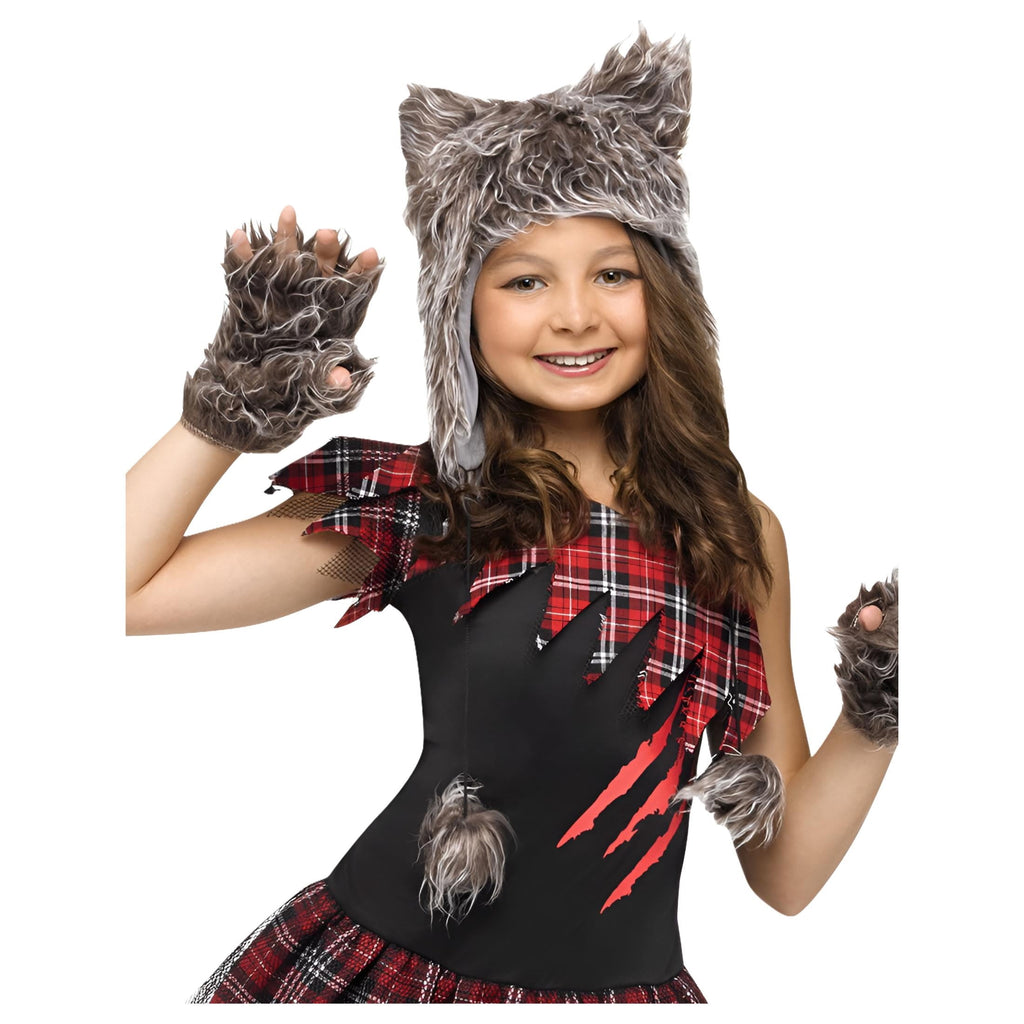 Wild Wolfie Girl Kids Costume Large 12 - 14 Multicolor
