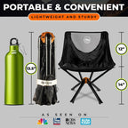 CLIQ Portable Folding Camping Chair, Black, 1 Pack, 300 Lbs - CC01
