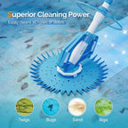VINGLI Automatic Swimming Pool Vacuum Cleaner With 33FT Hoses, Navy Blue & White - Pool Cleaner 277