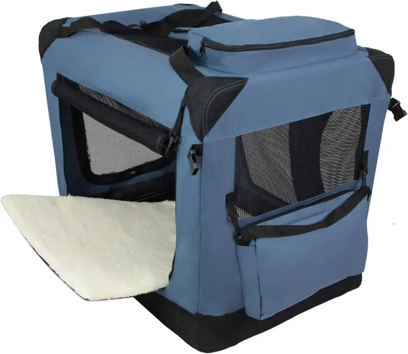 EliteField 3-Door Folding Soft Dog Crate With Carrying Bag - 36in L x 24in W x 28in H