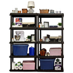 Hyper Tough 5-Tier Shelving Unit, W36 x D18 x H74in, Black, Pack Of 2