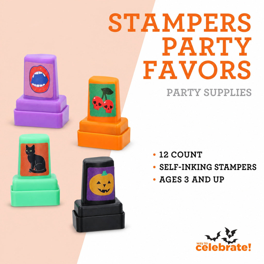 Stampers Party Favors, Multicolor, 12 Count, Halloween by Way To Celebrate