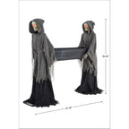 Way To Celebrate 5 ft LED Skeleton Reaper Duo Carrying Coffin Halloween Outdoor Decor