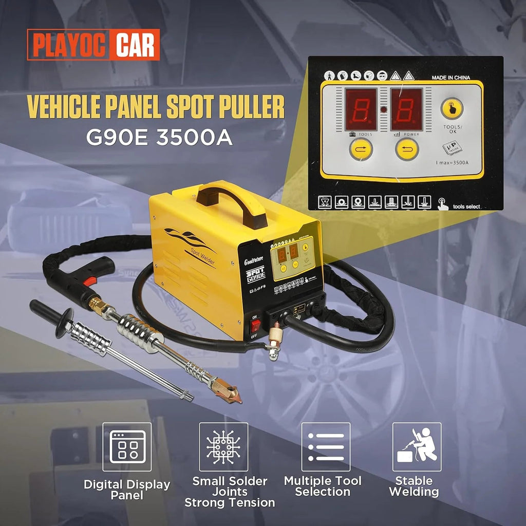 PLAYOCCAR Vehicle Panel Spot Dent Puller Welder 110V, 3500A, 3KW - PLAYOCCAR