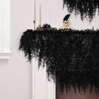 My Texas House Halloween Drapey Faux Cedar Garland, Black, 6'
