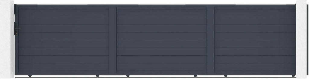 Casanoov Aluminium Folding Driveway Gate 4m x 160cm Grey - KIT-000024