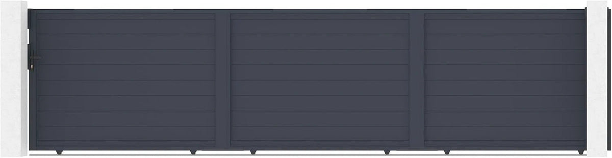 Casanoov Aluminium Folding Driveway Gate 4m x 160cm Grey - KIT-000024