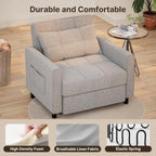3-in-1 Convertible Pullout Sleeper Chair Bed - 75in x 26in x 17in