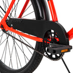 26-Inch Classic Beach Cruiser Comfort Bike - Red
