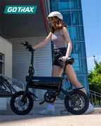 GOTRAX Folding Electric Bike For Adults And Teens, 14 inch, 250W, 15.5 mph, 15 Miles, Black - S2