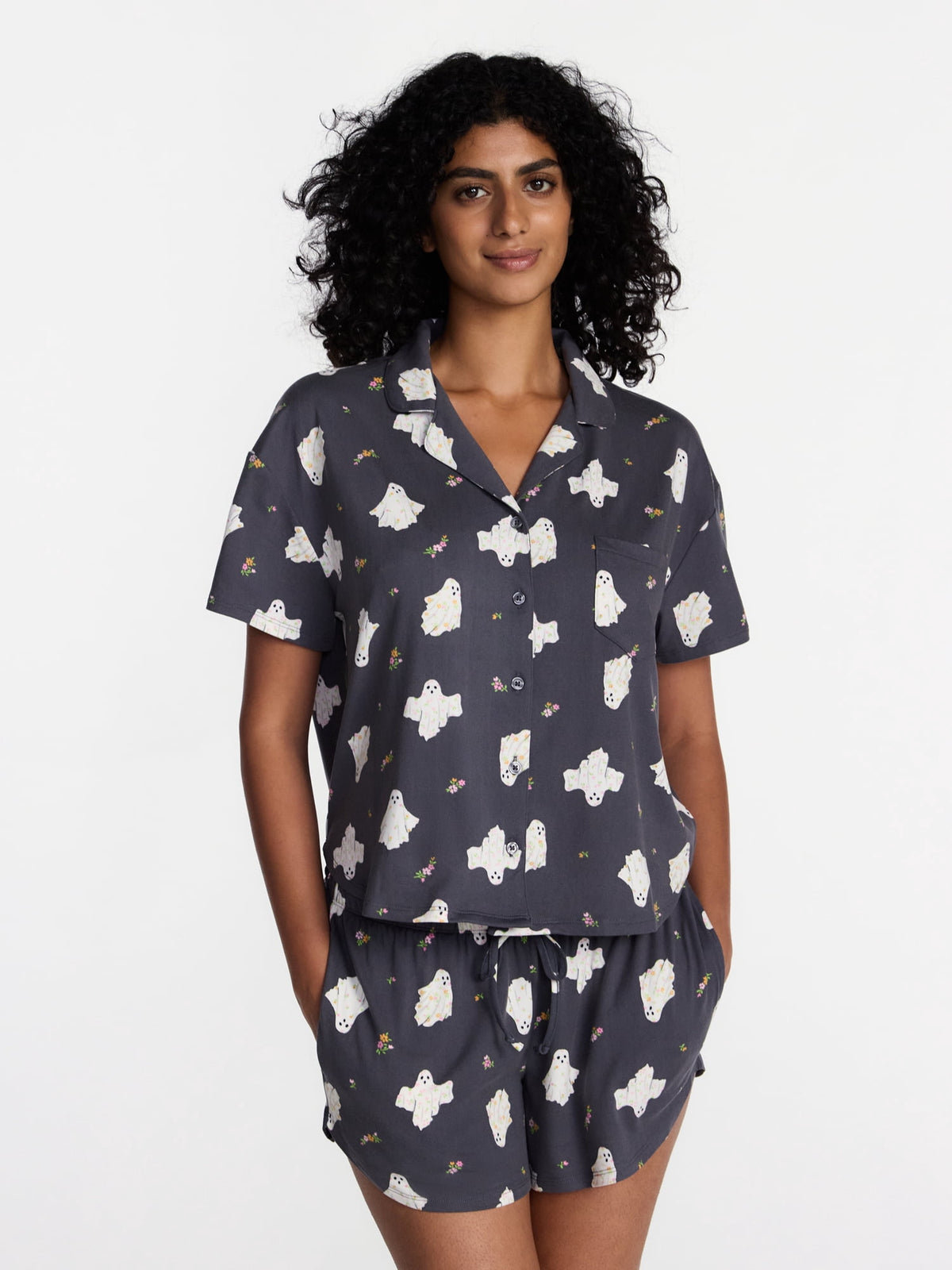 Halloween Women's Notched Top and Shorts Pajama Set from Way to Celebrate, 2-Piece