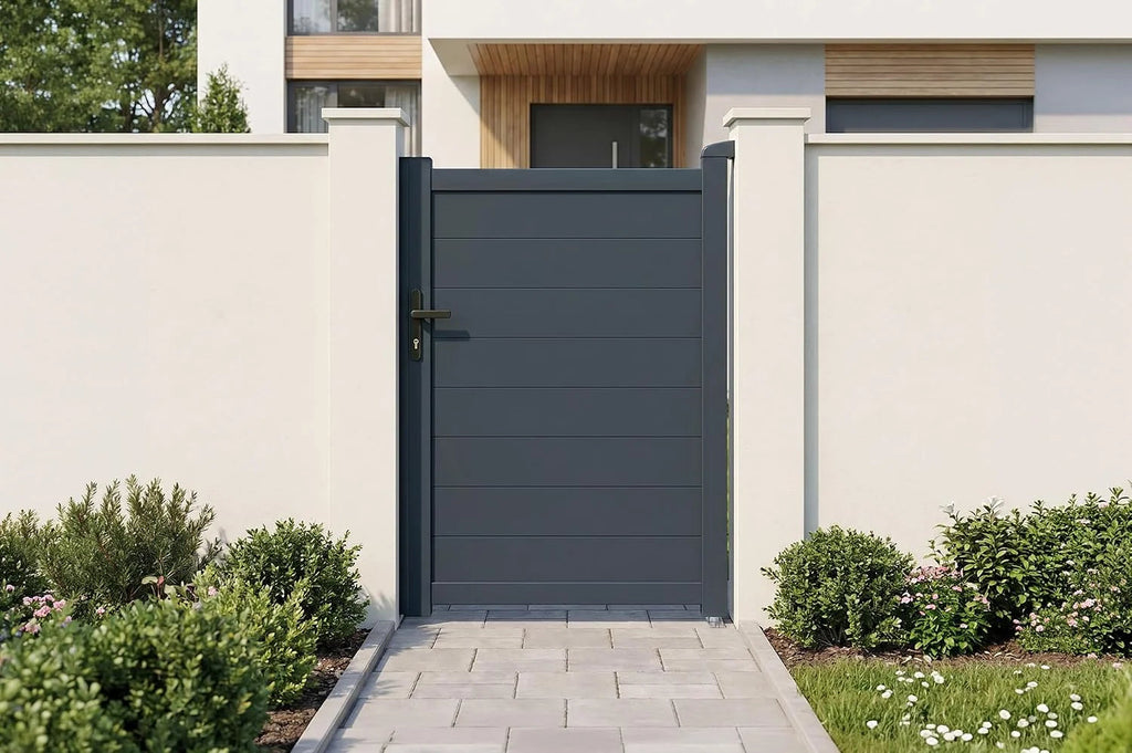 Casanoov Aluminium Folding Driveway Gate 4m x 160cm Grey - KIT-000024