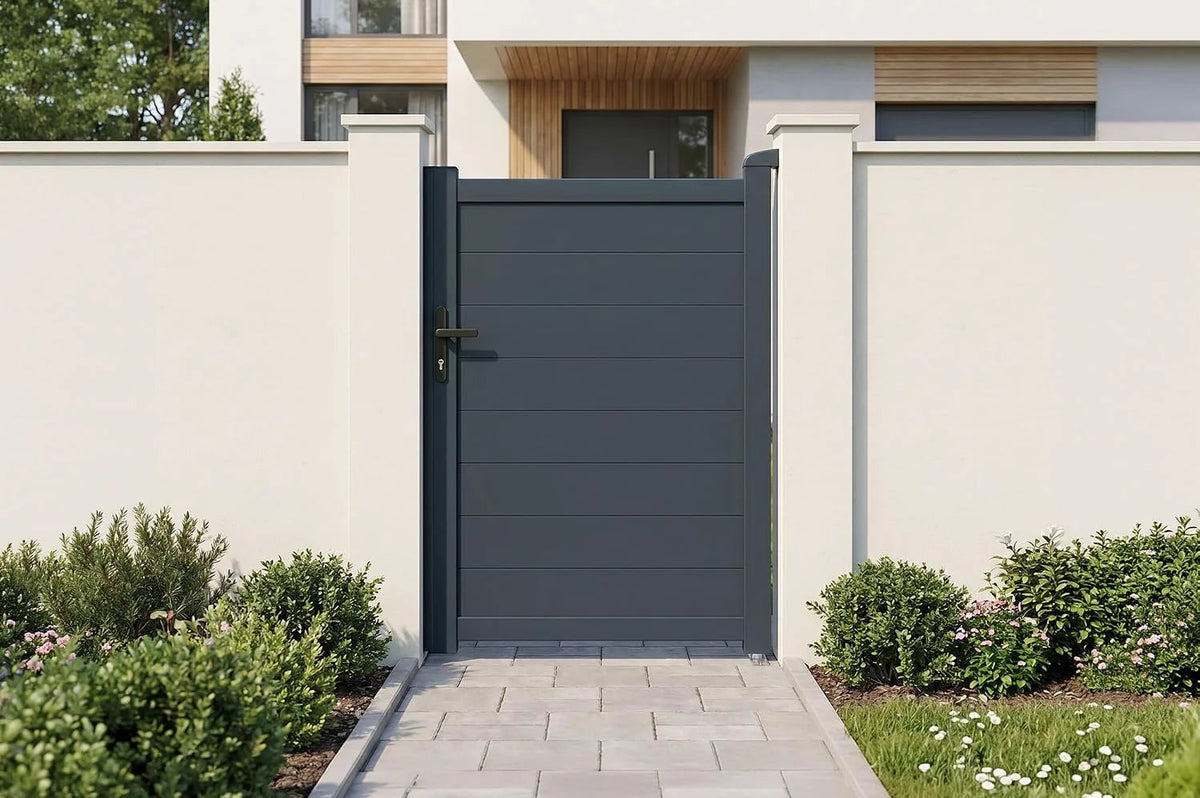 Casanoov Aluminium Folding Driveway Gate 4m x 160cm Grey - KIT-000024