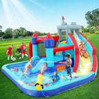 ROOJER Inflatable Water Slide Bounce House 8-in-1 With 450W Blower - Crocodile Water Park