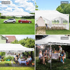 COBIZI 10x20 Heavy Duty Pop-Up Canopy Tent With 6 Sidewalls - Black