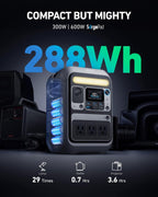 Anker Solar Generator With 60W Solar Panel, 288Wh LiFePO4 Battery, 300W Output - SOLIX C300