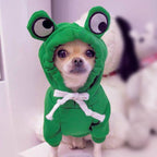 Winter Warm Plush Dog Coat Hoodie, Pet Halloween Frog Cosplay Costume for Small Dogs