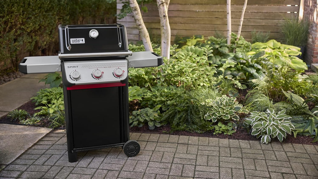 Weber Spirit E-325 Liquid Propane Gas Grill, 3 Burners, 2 Boost Burners, Black - Porcelain-Enameled Cast-Iron Grates